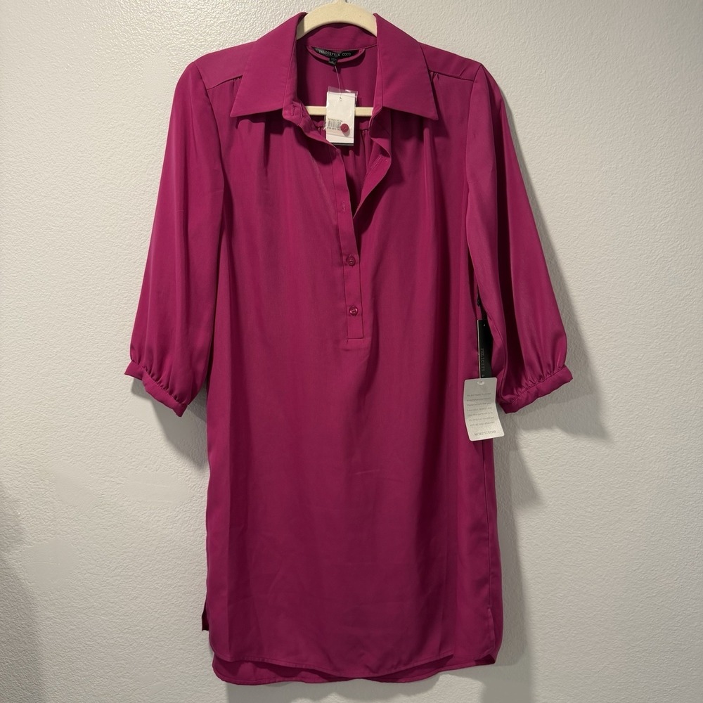 Felicity And Coco Size-M Women's Dress Purple 3/4 Sleeve